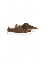 sneakers chocolate brown da uomo con logo ricamato | RALPH LAUREN