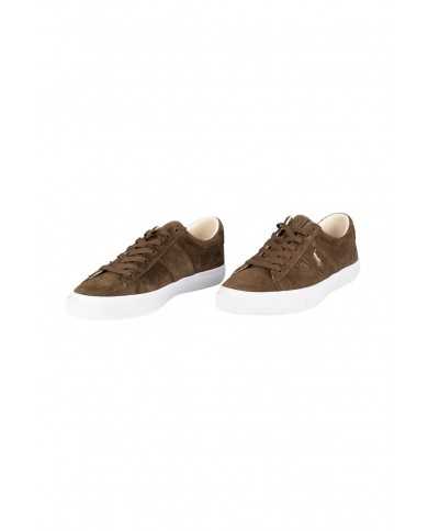 sneakers chocolate brown da uomo con logo ricamato | RALPH LAUREN