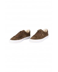 sneakers chocolate brown da uomo con logo ricamato | RALPH LAUREN