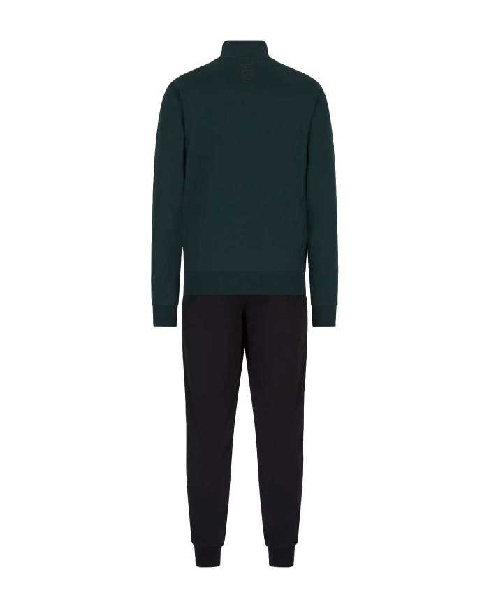 tuta da uomo con felpa scarabeo, pantalone nero e loghi stampati | EA7