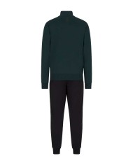 tuta da uomo con felpa scarabeo, pantalone nero e loghi stampati | EA7 tuta da uomo con felpa scarabeo, pantalone nero e loghi stampati | EA7