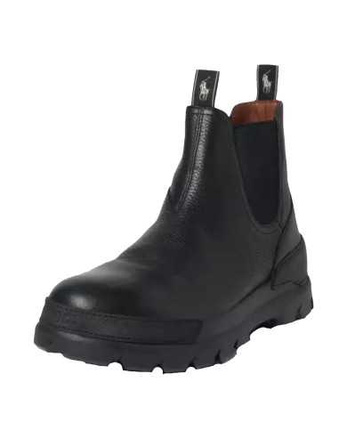 stivaletti neri da uomo con etichette logate in alto | RALPH LAUREN