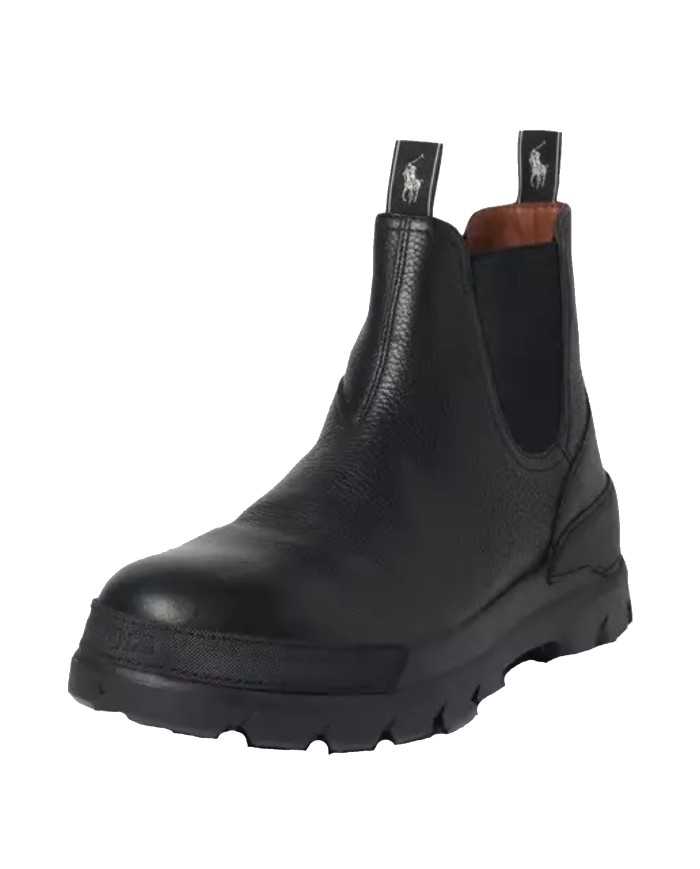 stivaletti neri da uomo con etichette logate in alto | RALPH LAUREN stivaletti neri da uomo con etichette logate in alto | RALPH LAUREN