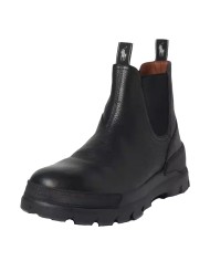 stivaletti neri da uomo con etichette logate in alto | RALPH LAUREN