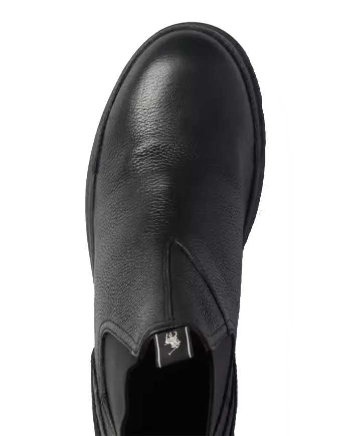 stivaletti neri da uomo con etichette logate in alto | RALPH LAUREN