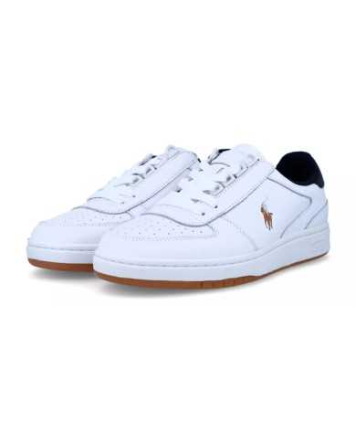 sneakers bianco e navy uomo logata su lato e suola | RALPH LAUREN