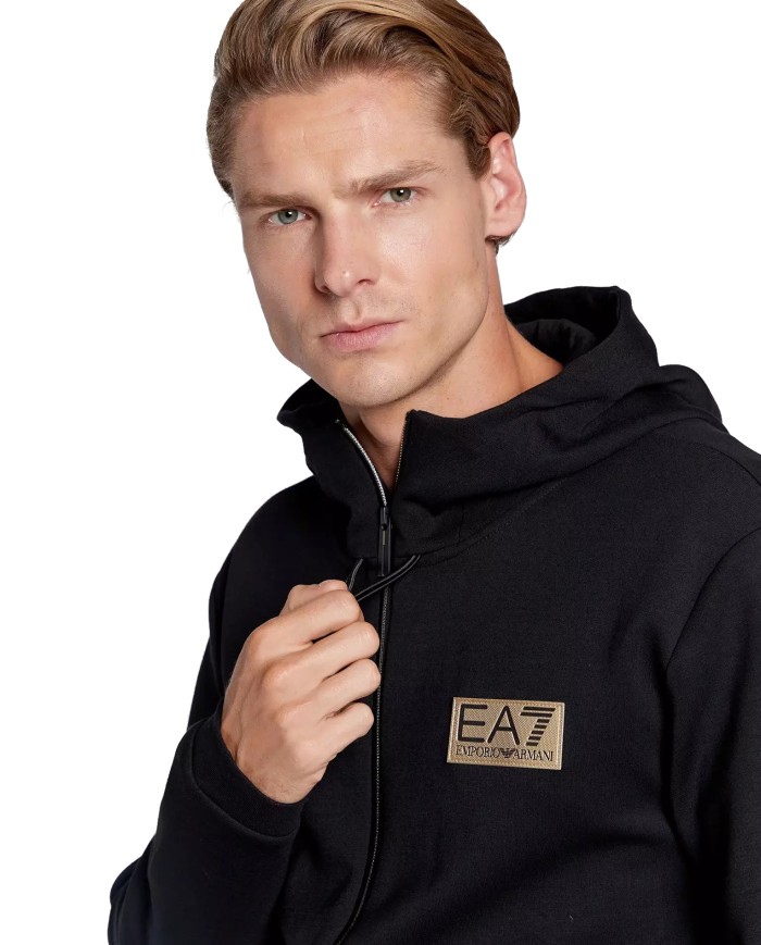 EA7 Armani Felpa Uomo 6LPM29 PJHVZ A-EE Cotone Cappuccio Zip 1200 B