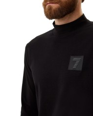 t-shirt lupetto nero da uomo con patch logata stampata | EA7 t-shirt lupetto nero da uomo con patch logata stampata | EA7