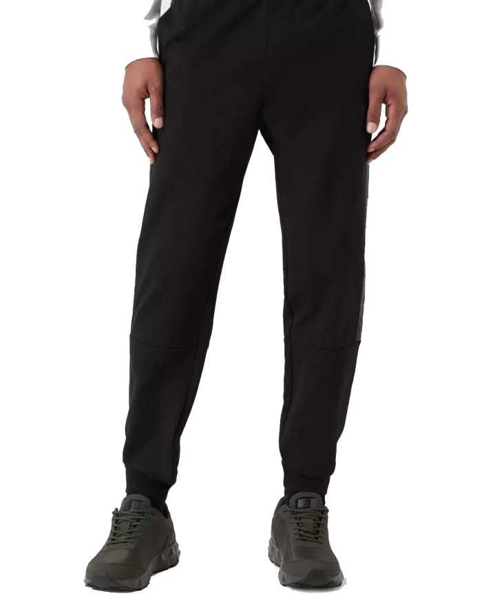 pantalone tuta nero da uomo con stripes logate cromate | EA7