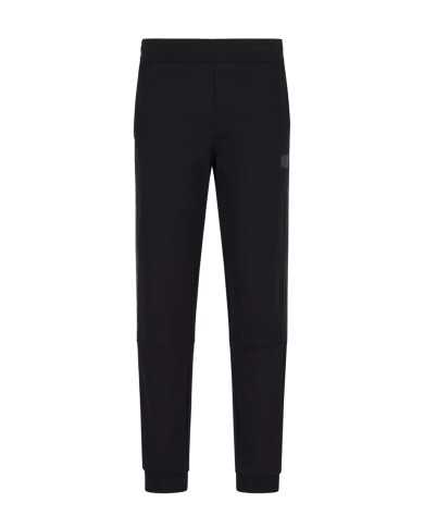 pantalone tuta nero da uomo con stripes logate cromate | EA7