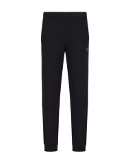 pantalone tuta nero da uomo con stripes logate cromate | EA7 pantalone tuta nero da uomo con stripes logate cromate | EA7