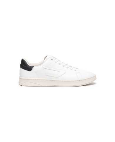 sneakers bianche e nere da uomo con patch logata sul lato | DIESEL sneakers bianche e nere da uomo con patch logata sul lato | DIESEL