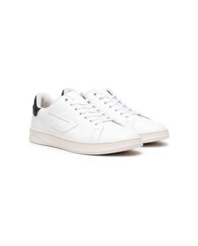 sneakers bianche e nere da uomo con patch logata sul lato | DIESEL sneakers bianche e nere da uomo con patch logata sul lato | DIESEL