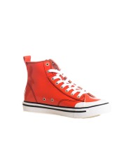 sneakers rosso da uomo con ricamo logato laterale | DIESEL
