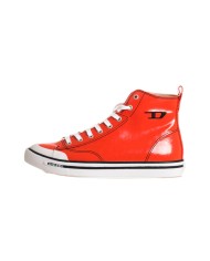 sneakers rosso da uomo con ricamo logato laterale | DIESEL