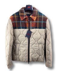 piumino beige da uomo trapuntato e in pile | BOB