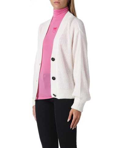 cardigan corto nero da donna con bottoni logati LOVE BIRDS | PINKO