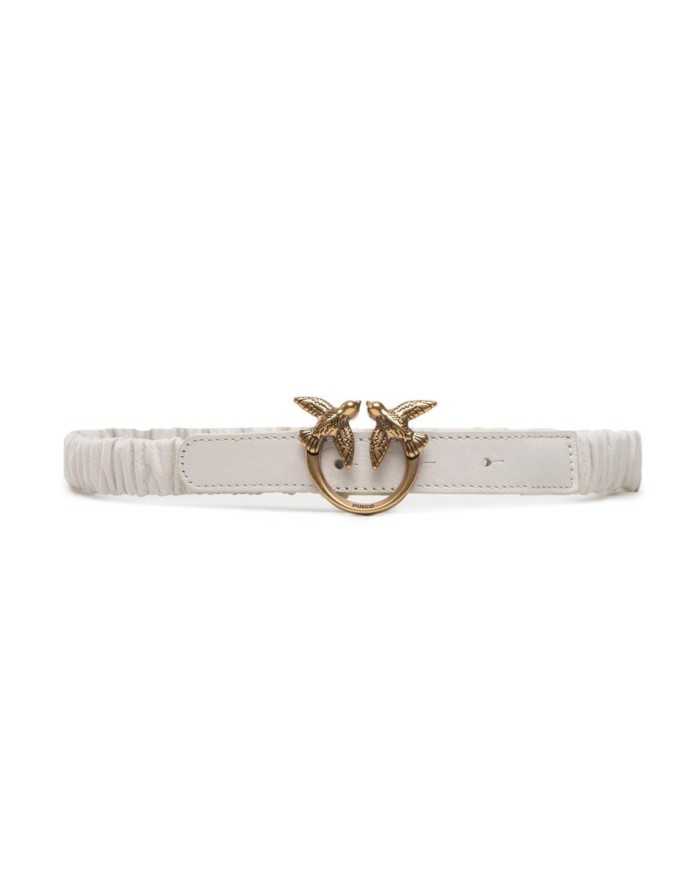 cintura H2 avorio donna effetto arricciato con fibbia logata | PINKO cintura H2 avorio donna effetto arricciato con fibbia logata | PINKO