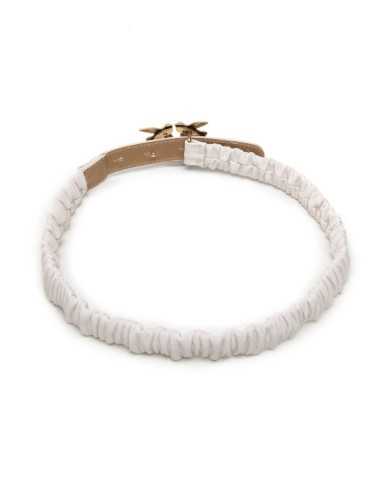 cintura H2 avorio donna effetto arricciato con fibbia logata | PINKO