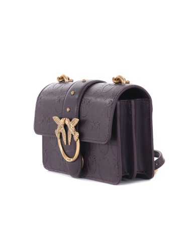 borsa viola da donna con logo e lettering in rilievo | PINKO