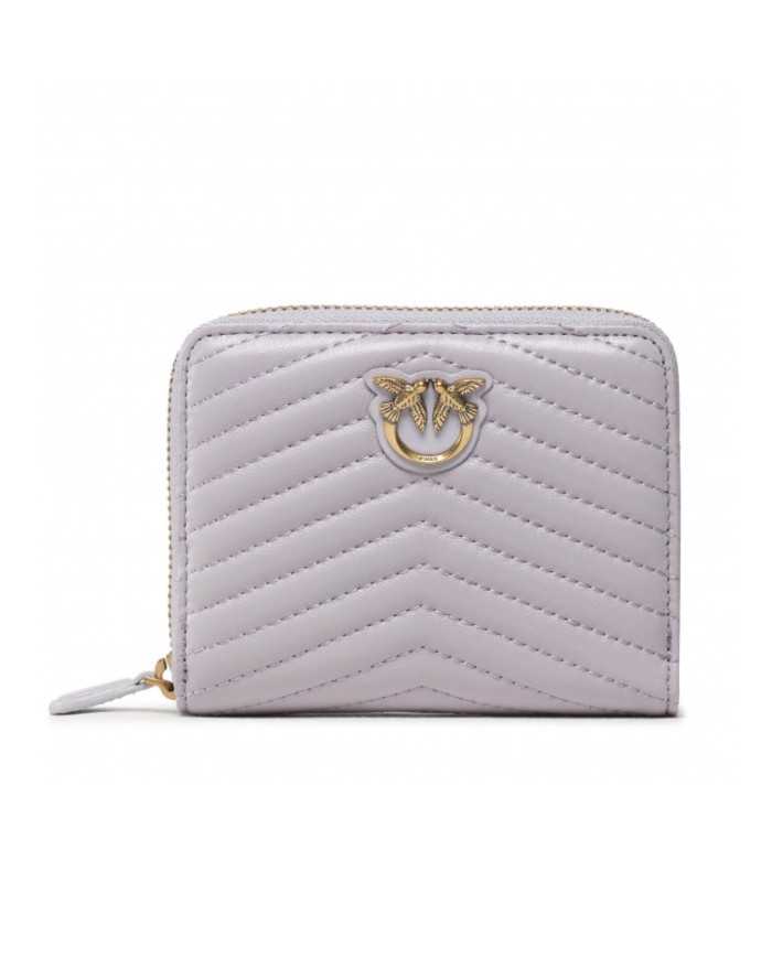 portafoglio grigio da donna con 8 tasche e logo LOVE BIRDS CUT | PINKO portafoglio grigio da donna con 8 tasche e logo LOVE BIRDS CUT | PINKO