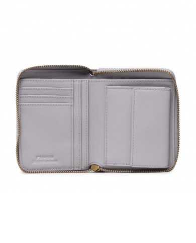 portafoglio grigio da donna con 8 tasche e logo LOVE BIRDS CUT | PINKO