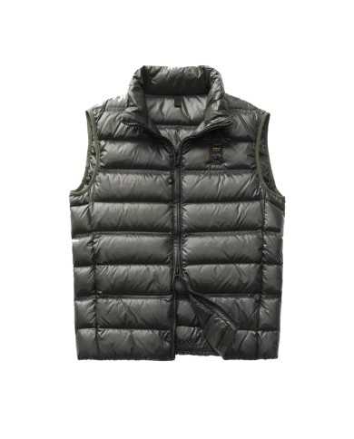gilet tiglio selvatico da uomo imbottito in piuma con logo | BLAUER