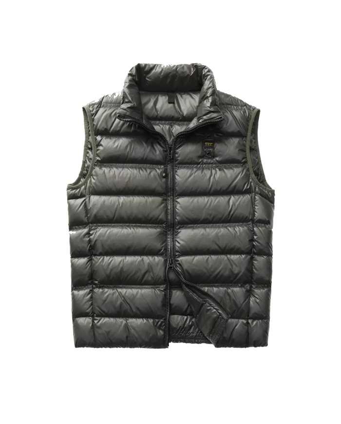 gilet tiglio selvatico da uomo imbottito in piuma con logo | BLAUER