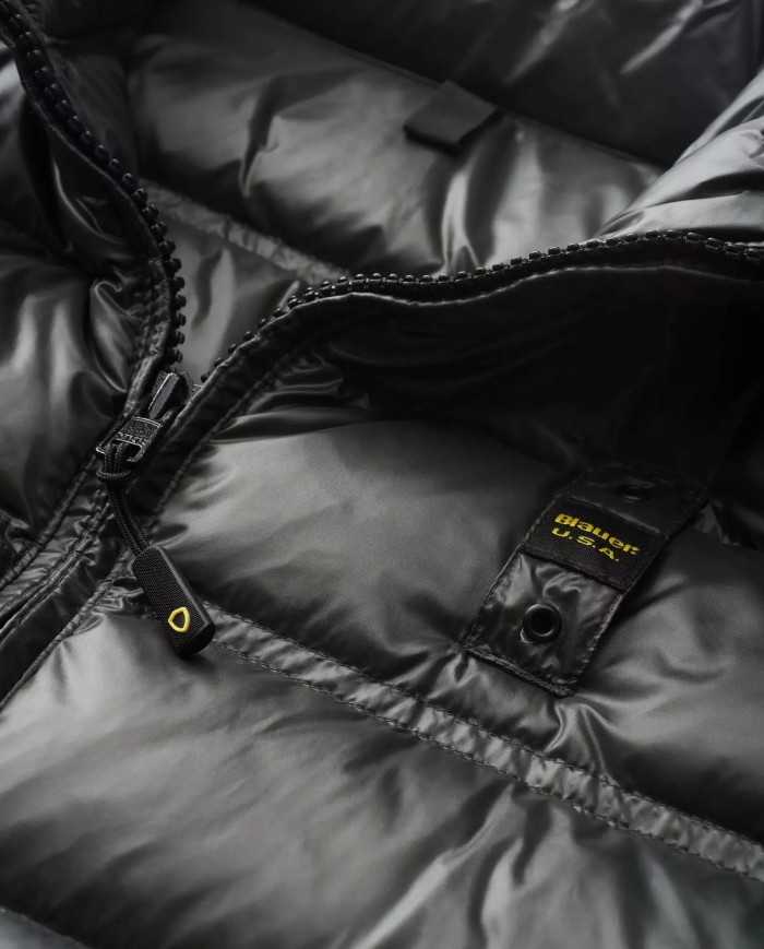 gilet tiglio selvatico da uomo imbottito in piuma con logo | BLAUER