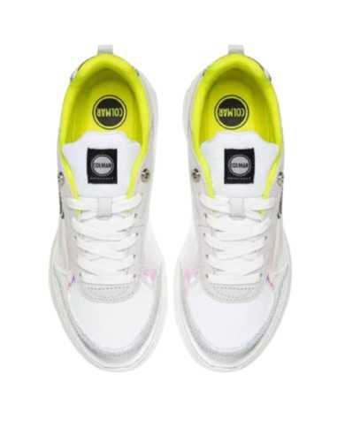 Sneakers bianche/lime donna con dettagli metallici e logo | COLMAR Sneakers bianche/lime donna con dettagli metallici e logo | COLMAR