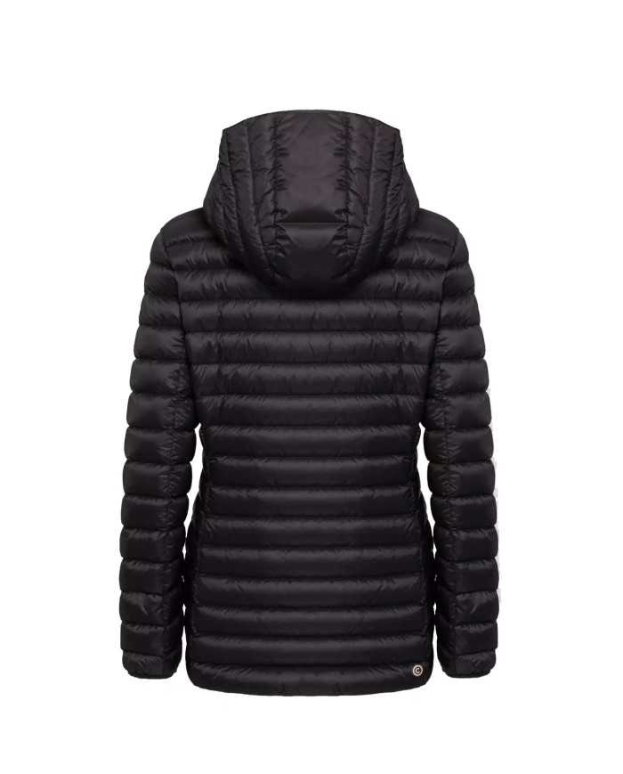 piumino lucido nero/dark steel da donna waterproof con loghi | COLMAR piumino lucido nero/dark steel da donna waterproof con loghi | COLMAR
