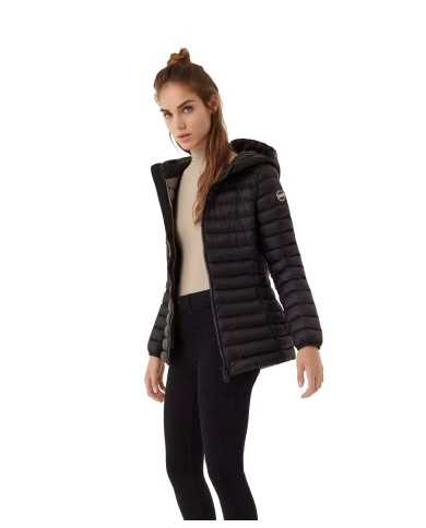 piumino lucido nero/dark steel da donna waterproof con loghi | COLMAR