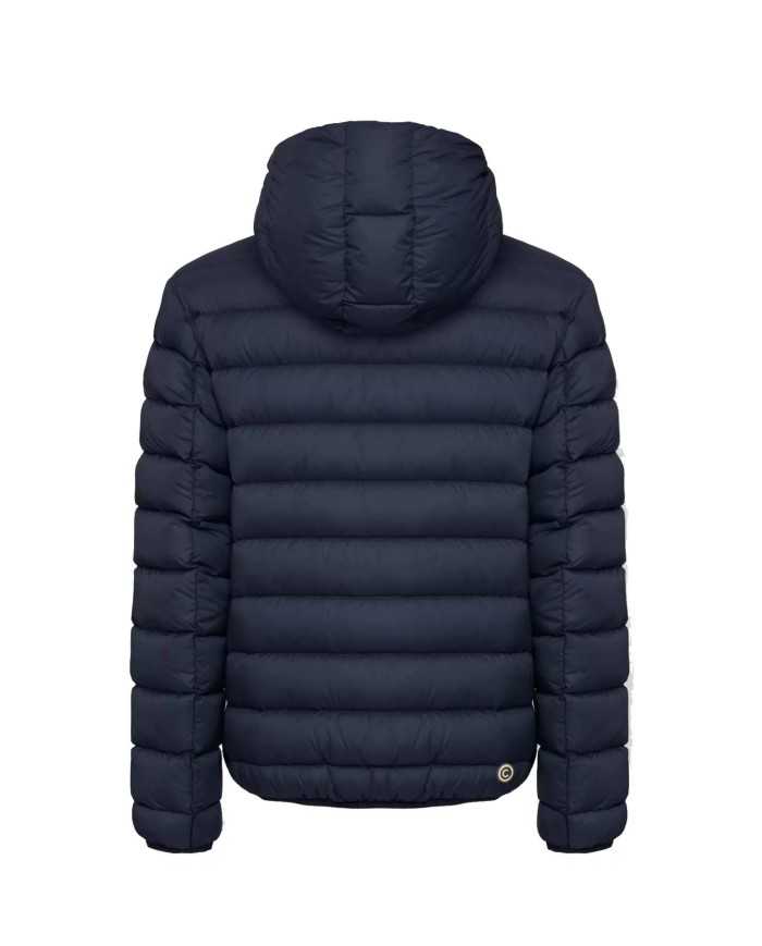 piumino navy/spike da uomo semilucido imbottito in vera piuma | COLMAR piumino navy/spike da uomo semilucido imbottito in vera piuma | COLMAR