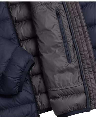 piumino navy/spike da uomo semilucido imbottito in vera piuma | COLMAR piumino navy/spike da uomo semilucido imbottito in vera piuma | COLMAR