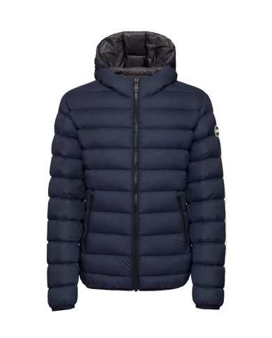 piumino navy/spike da uomo semilucido imbottito in vera piuma | COLMAR piumino navy/spike da uomo semilucido imbottito in vera piuma | COLMAR