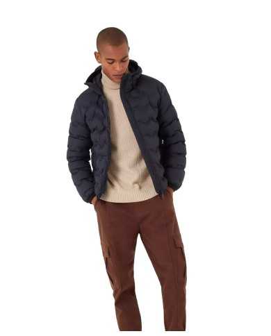 piumino navy da uomo trapuntato a onde in Teflon con loghi | COLMAR piumino navy da uomo trapuntato a onde in Teflon con loghi | COLMAR