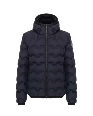 piumino navy da uomo trapuntato a onde in Teflon con loghi | COLMAR