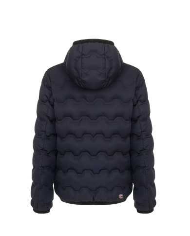 piumino navy da uomo trapuntato a onde in Teflon con loghi | COLMAR piumino navy da uomo trapuntato a onde in Teflon con loghi | COLMAR