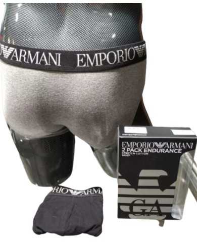 EA INTIMO Armani Slip Uomo 111733 9A720 2 Pack Cotone Stretch Grigi...