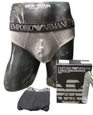 EA INTIMO Armani Slip Uomo 111733 9A720 2 Pack Cotone Stretch Grigi...