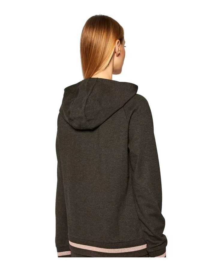 tuta carbon mel donna con dettagio stripe su felpa e pantalone | EA7 tuta carbon mel donna con dettagio stripe su felpa e pantalone | EA7