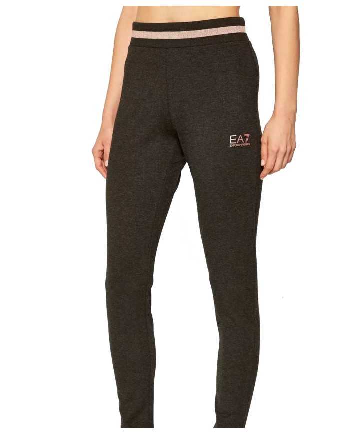 tuta carbon mel donna con dettagio stripe su felpa e pantalone | EA7 tuta carbon mel donna con dettagio stripe su felpa e pantalone | EA7