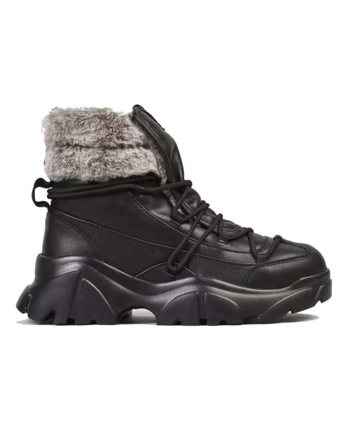 stivaletti full black/grey da uomo con pelliccia e inserti vai | EA7 stivaletti full black/grey da uomo con pelliccia e inserti vai | EA7