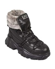 stivaletti full black/grey da uomo con pelliccia e inserti vai | EA7