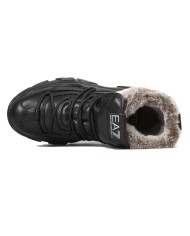 stivaletti full black/grey da uomo con pelliccia e inserti vai | EA7