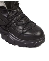 stivaletti full black/grey da uomo con pelliccia e inserti vai | EA7