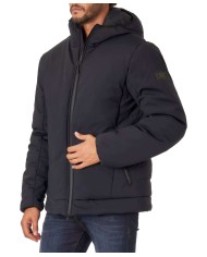 Giacca nera uomo impermeabile e idrorepellente con logo | EA7