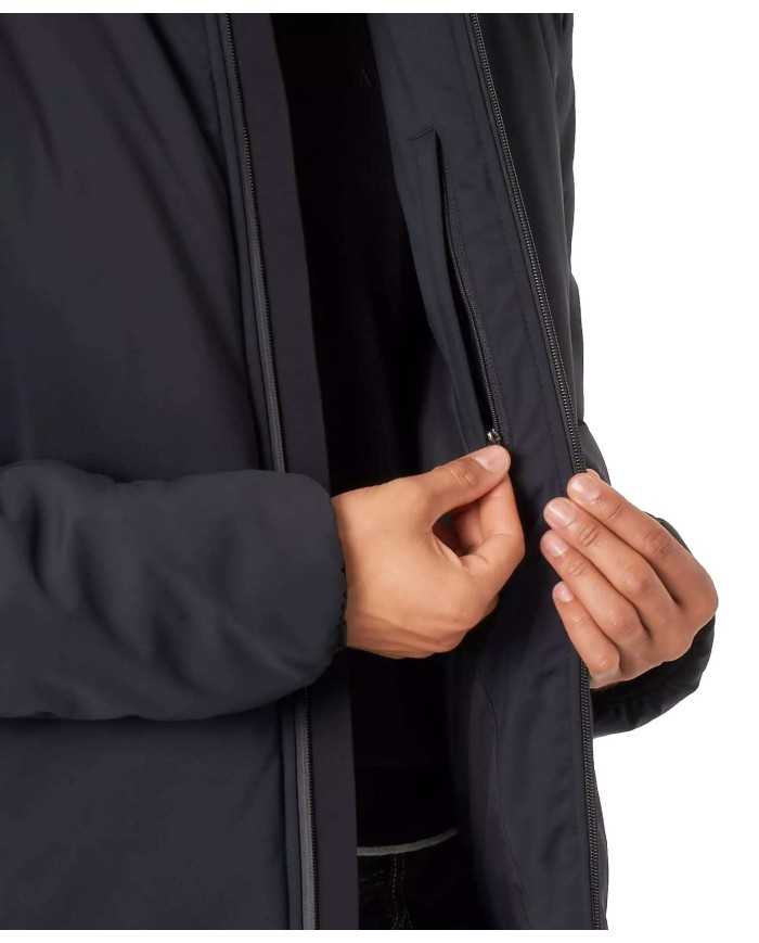 Giacca nera uomo impermeabile e idrorepellente con logo | EA7