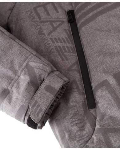 giubbotto medium grey melange da uomo con maxi logo all-over | EA7 giubbotto medium grey melange da uomo con maxi logo all-over | EA7