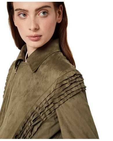 giacca biker verde militare da donna con micro rouches | LIU JO giacca biker verde militare da donna con micro rouches | LIU JO